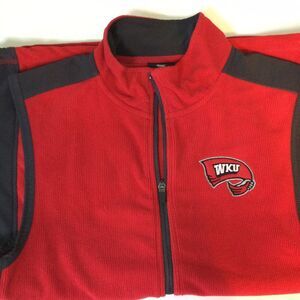 WKU Hilltoppers Womens Corduroy Vest M Red/gray‎ Full Zip